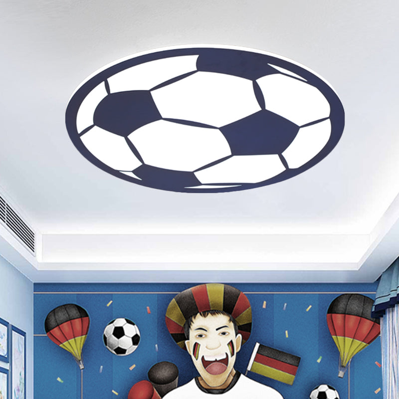 Football Acrylic Flush Ceiling Light Cartoon White/Black/Pink LED Flush Mount Lighting Fixture for Nursery Clearhalo 'Ceiling Lights' 'Close To Ceiling Lights' 'Close to ceiling' 'Flush mount' Lighting' 974307