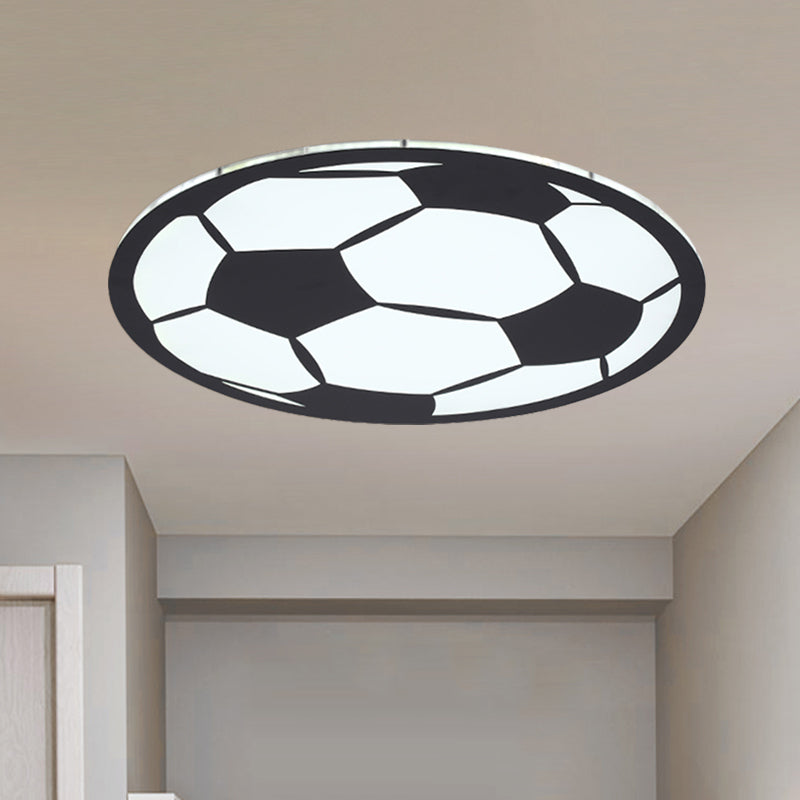 Football Acrylic Flush Ceiling Light Cartoon White/Black/Pink LED Flush Mount Lighting Fixture for Nursery Clearhalo 'Ceiling Lights' 'Close To Ceiling Lights' 'Close to ceiling' 'Flush mount' Lighting' 974312