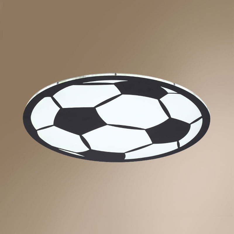 Football Acrylic Flush Ceiling Light Cartoon White/Black/Pink LED Flush Mount Lighting Fixture for Nursery Clearhalo 'Ceiling Lights' 'Close To Ceiling Lights' 'Close to ceiling' 'Flush mount' Lighting' 974314