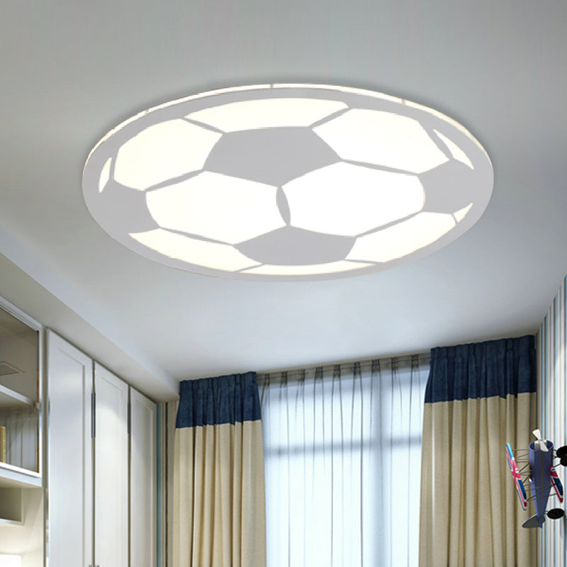 Football Acrylic Flush Ceiling Light Cartoon White/Black/Pink LED Flush Mount Lighting Fixture for Nursery Clearhalo 'Ceiling Lights' 'Close To Ceiling Lights' 'Close to ceiling' 'Flush mount' Lighting' 974316