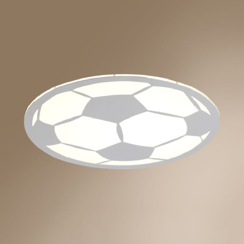 Football Acrylic Flush Ceiling Light Cartoon White/Black/Pink LED Flush Mount Lighting Fixture for Nursery Clearhalo 'Ceiling Lights' 'Close To Ceiling Lights' 'Close to ceiling' 'Flush mount' Lighting' 974318