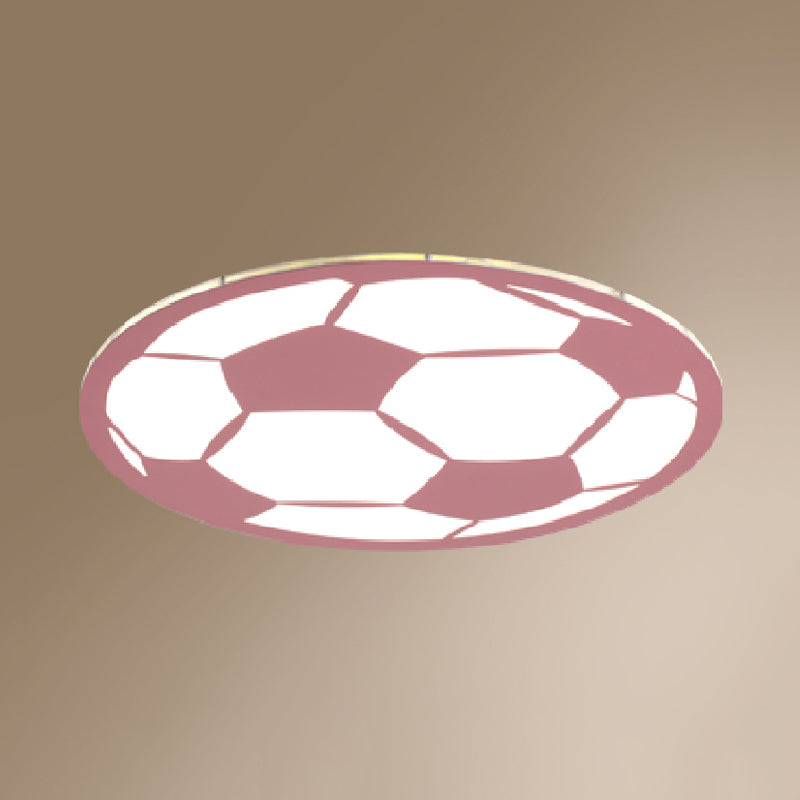 Football Acrylic Flush Ceiling Light Cartoon White/Black/Pink LED Flush Mount Lighting Fixture for Nursery Clearhalo 'Ceiling Lights' 'Close To Ceiling Lights' 'Close to ceiling' 'Flush mount' Lighting' 974322