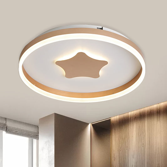 Acrylic Star Flushmount Lighting Minimalist LED White Flush Lamp in White/Warm Light for Bedroom, 16"/19.5" Dia Clearhalo 'Ceiling Lights' 'Close To Ceiling Lights' 'Close to ceiling' 'Flush mount' Lighting' 974374