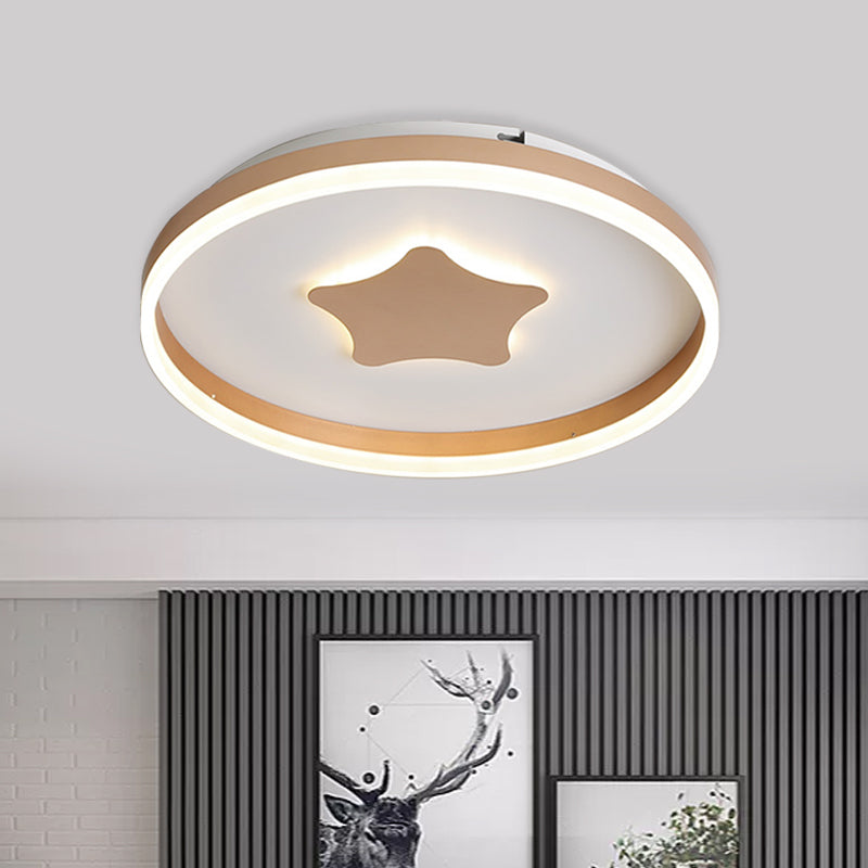 Acrylic Star Flushmount Lighting Minimalist LED White Flush Lamp in White/Warm Light for Bedroom, 16"/19.5" Dia White Clearhalo 'Ceiling Lights' 'Close To Ceiling Lights' 'Close to ceiling' 'Flush mount' Lighting' 974375