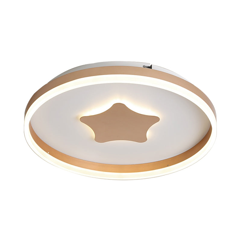 Acrylic Star Flushmount Lighting Minimalist LED White Flush Lamp in White/Warm Light for Bedroom, 16"/19.5" Dia Clearhalo 'Ceiling Lights' 'Close To Ceiling Lights' 'Close to ceiling' 'Flush mount' Lighting' 974377