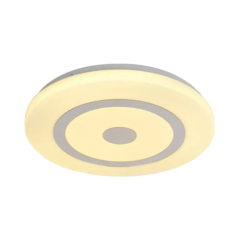 15"/19" Dia Modern Round Flush Mount Fixture Acrylic LED Bedroom Flush Lighting in Black and White Clearhalo 'Ceiling Lights' 'Close To Ceiling Lights' 'Close to ceiling' 'Flush mount' Lighting' 974388