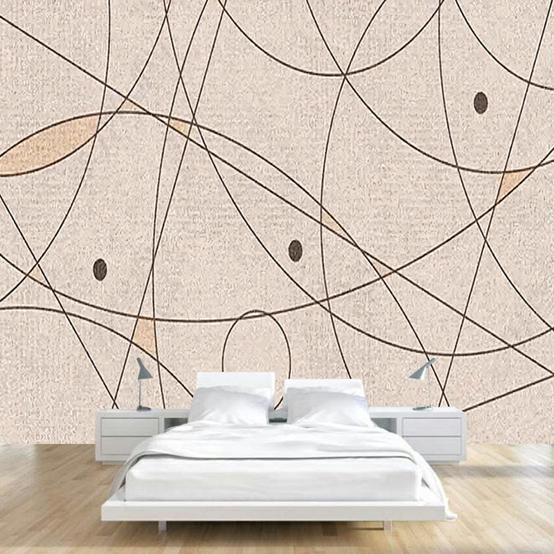 Stain-Resistant Line and Dot Mural Non-Woven Fabric Contemporary Wall Covering for Living Room Clearhalo 'Wall Decor' 'Wall Mural' 976993