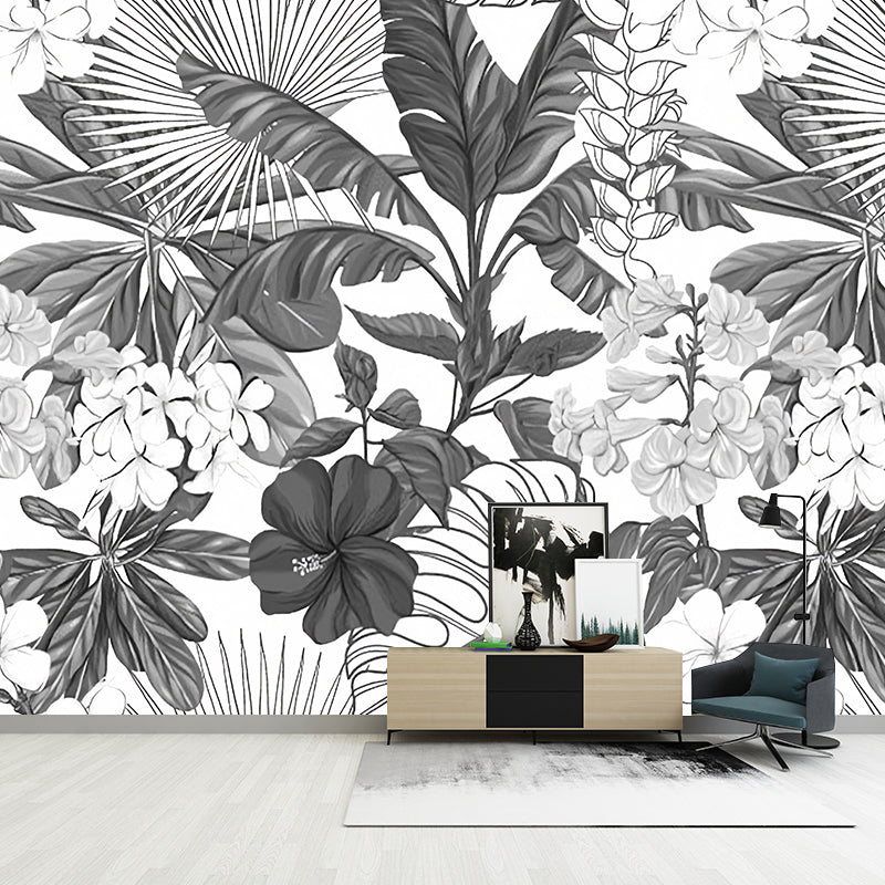 Stain-Resistant Leaves Wall Mural Non-Woven Material Nordic Wall Covering for Guest Room Clearhalo 'Wall Decor' 'Wall Mural' 977305