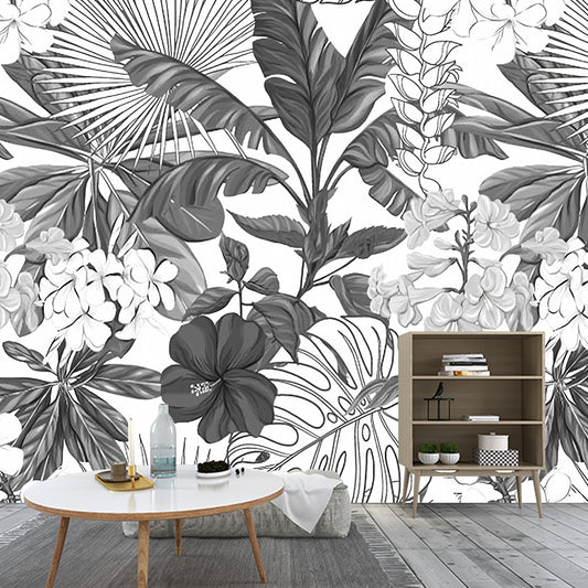 Stain-Resistant Leaves Wall Mural Non-Woven Material Nordic Wall Covering for Guest Room Clearhalo 'Wall Decor' 'Wall Mural' 977306