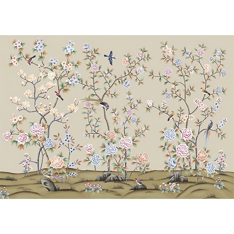 Flower and Bird Wall Art for Guest Room Decoration Traditional Wall Mural, Made to Measure Clearhalo 'Wall Decor' 'Wall Mural' 977477