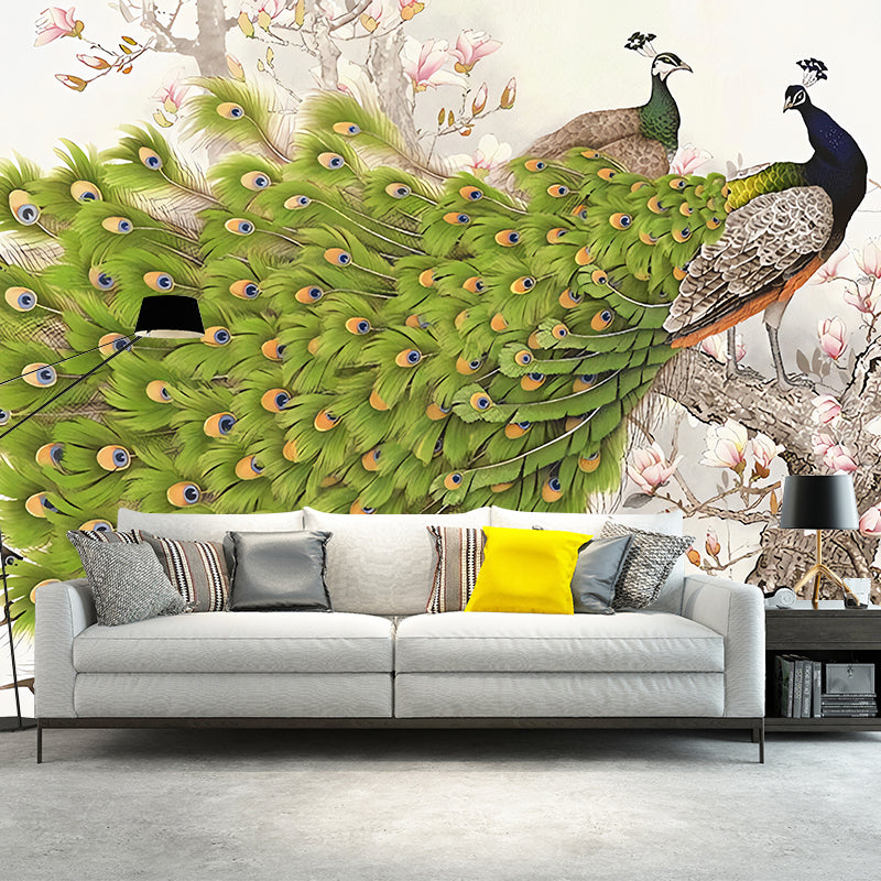 Photo Custom Mural Living Room Decoration Peacock Picture of