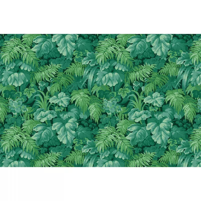 Tropical Jungle Mural Wallpaper for Restaurant Decor, Green, Customized Size Available Clearhalo 'Wall Decor' 'Wall Mural' 977592