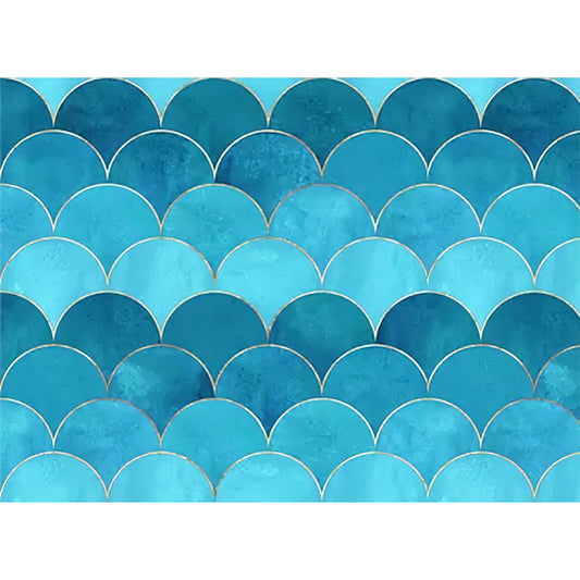 Aqua Nordic Mural Wallpaper Custom-Made Arch Wall Covering for Guest Room Decoration Clearhalo 'Wall Decor' 'Wall Mural' 977712