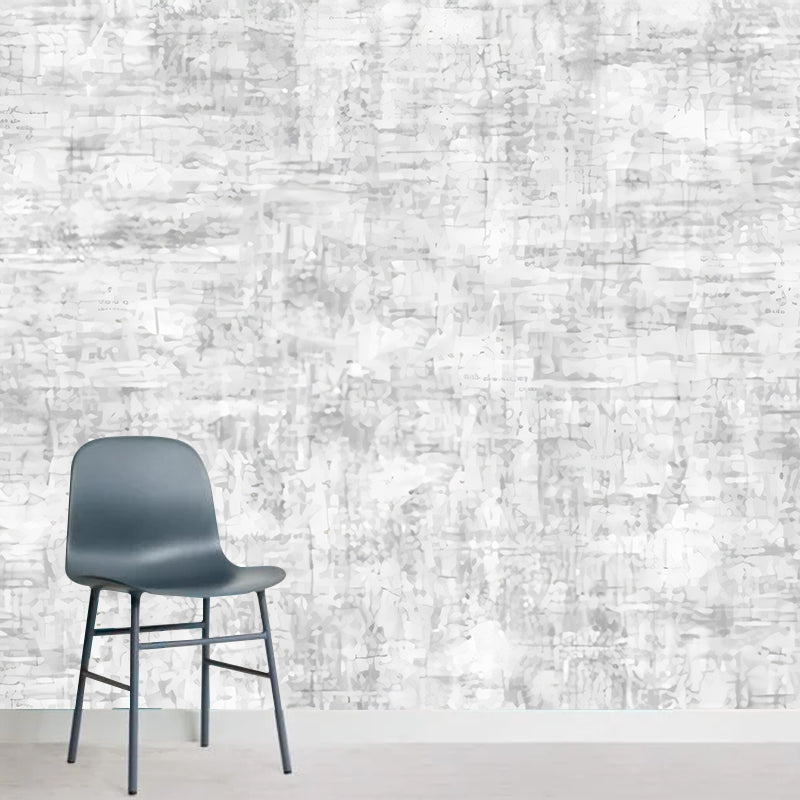 Stain-Resistant Linen Surface Wall Mural Non-Woven Fabric Minimalist Wall Covering for Accent Wall Grey Clearhalo 'Wall Decor' 'Wall Mural' 977954