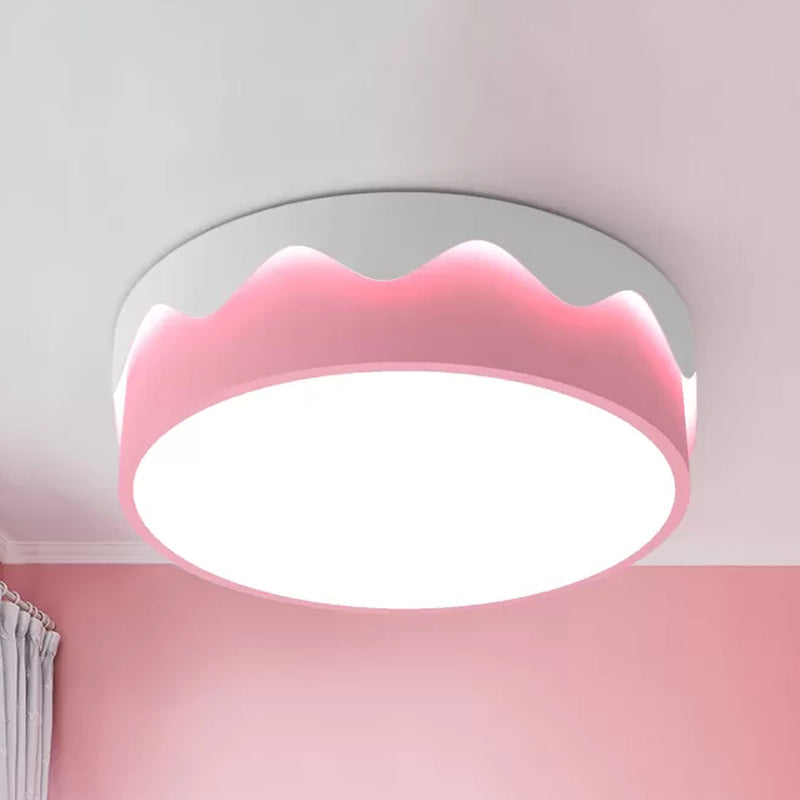 Kids Round Cake Flush Ceiling Light Acrylic LED Ceiling Lamp in Pink for Girls Bedroom Clearhalo 'Ceiling Lights' 'Close To Ceiling Lights' 'Close to ceiling' 'Flush mount' Lighting' 97820