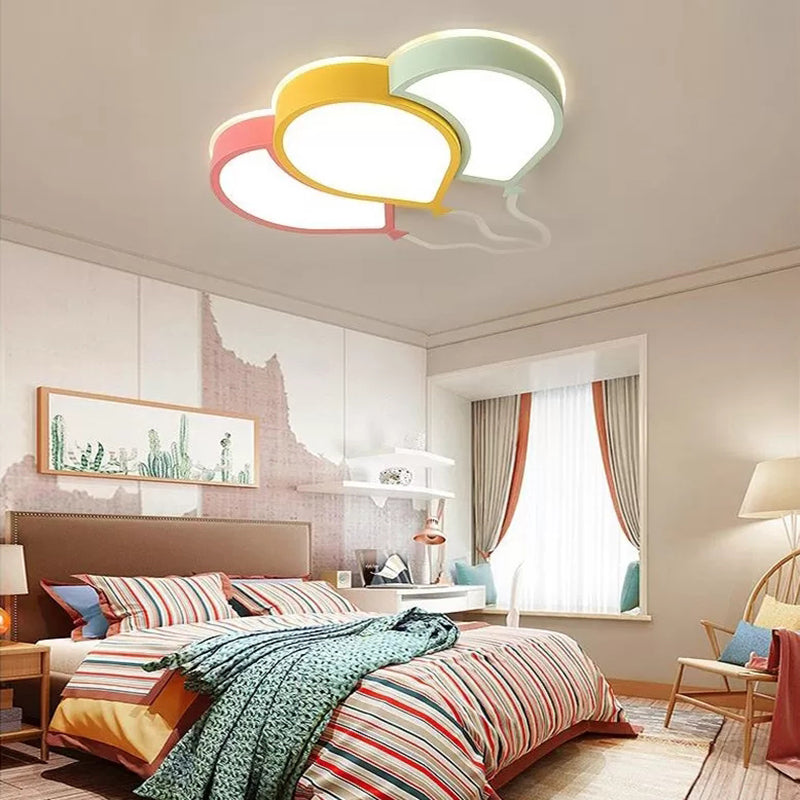 Acrylic Flat Balloon Ceiling Light Macaron Loft LED Ceiling Lamp for Kid Bedroom Clearhalo 'Ceiling Lights' 'Close To Ceiling Lights' 'Close to ceiling' 'Flush mount' Lighting' 97835