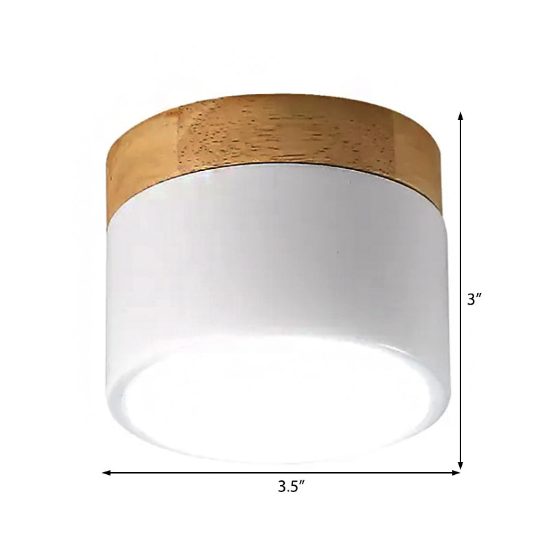 Simple Stylish Drum Ceiling Mount Light Acrylic LED Spot Light in White for Living Lift Clearhalo 'Ceiling Lights' 'Close To Ceiling Lights' 'Close to ceiling' 'Flush mount' Lighting' 97842