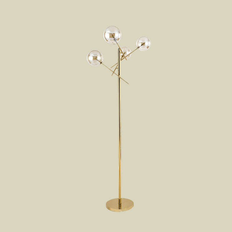 Metallic Tree-Like Standing Lamp Nordic LED Gold Reading Floor Light for Living Room Clearhalo 'Floor Lamps' 'Lamps' Lighting' 978450