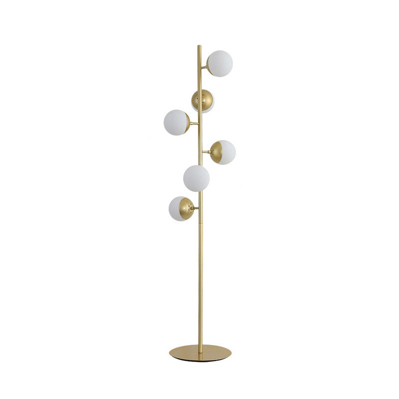 Metal Ball Shape Standing Light Simplicity LED Gold Floor Reading Lamp for Living Room Clearhalo 'Floor Lamps' 'Lamps' Lighting' 978494