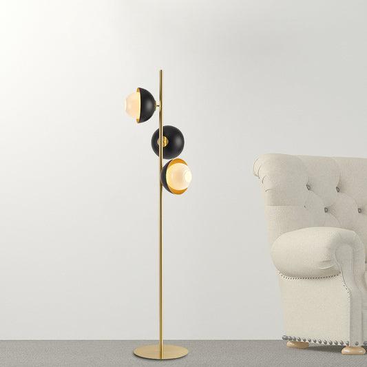 Black-Gold Semicircle-Shaped Standing Light Modernist LED Metallic Floor Lamp for Bedroom Black-Gold Clearhalo 'Floor Lamps' 'Lamps' Lighting' 978524