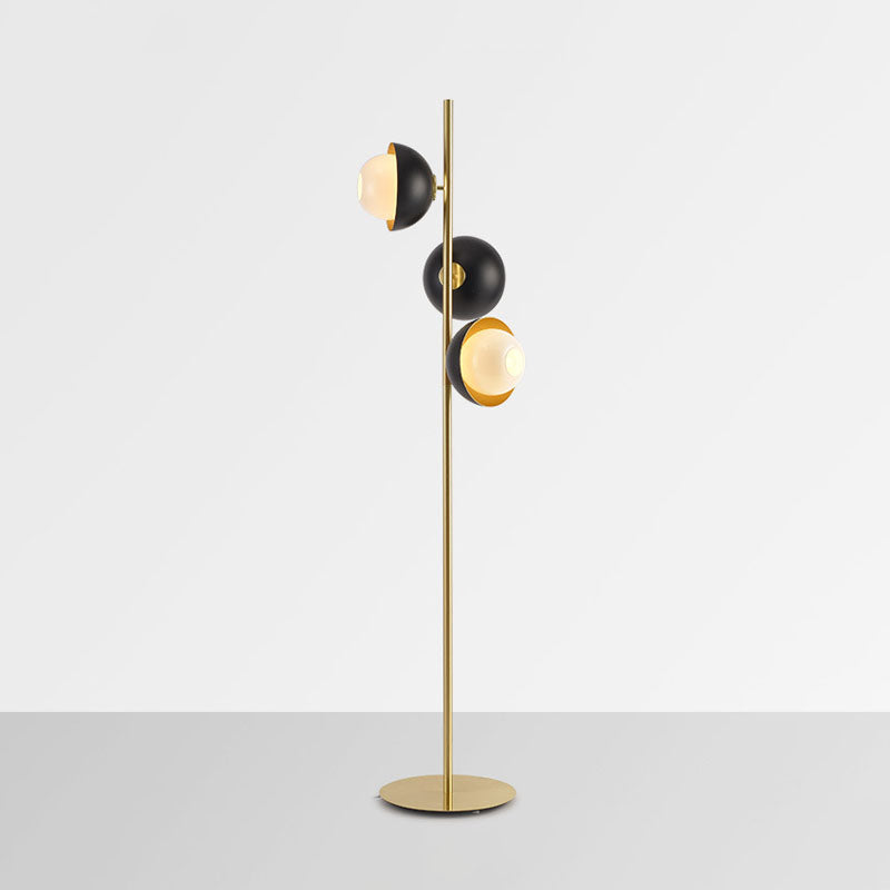 Black-Gold Semicircle-Shaped Standing Light Modernist LED Metallic Floor Lamp for Bedroom Clearhalo 'Floor Lamps' 'Lamps' Lighting' 978526