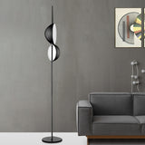 Nordic Semi-Orb Floor Reading Light Metallic LED Living Room Standing Lamp in Black/Gold Black Clearhalo 'Floor Lamps' 'Lamps' Lighting' 978532