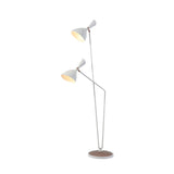 Metal Flaring-Shaped Floor Reading Lamp Modernist 2-Head White Stand Up Light for Bedroom Clearhalo 'Floor Lamps' 'Lamps' Lighting' 978594