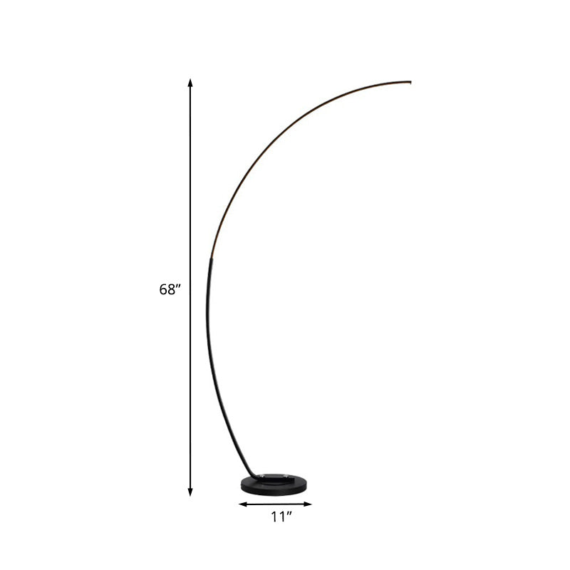 Black Over-Curved Floor Reading Light Nordic LED Metal Standing Lamp for Living Room Clearhalo 'Floor Lamps' 'Lamps' Lighting' 978631