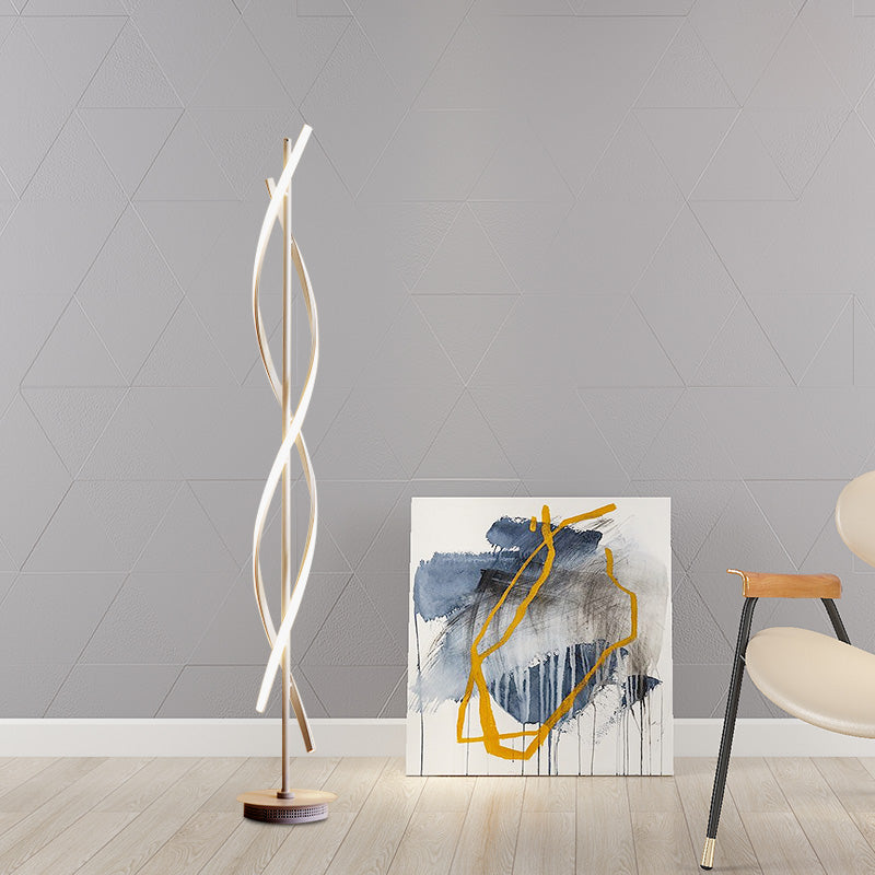 Twisted Standing Lighting Minimalist Metal LED White Floor Lamp in Warm/White Light for Study Room White Clearhalo 'Floor Lamps' 'Lamps' Lighting' 978656