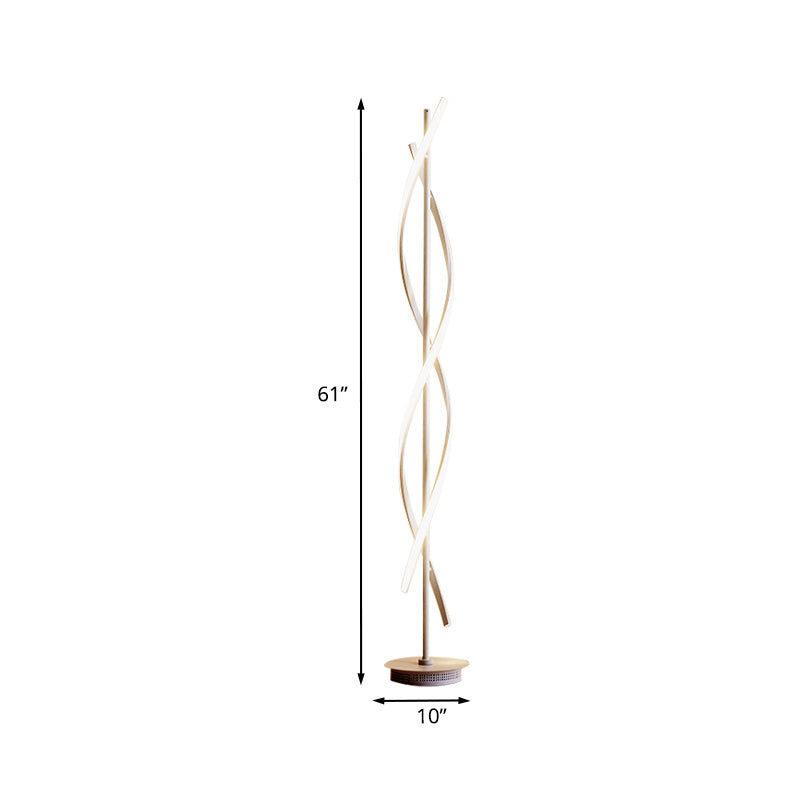 Twisted Standing Lighting Minimalist Metal LED White Floor Lamp in Warm/White Light for Study Room Clearhalo 'Floor Lamps' 'Lamps' Lighting' 978659