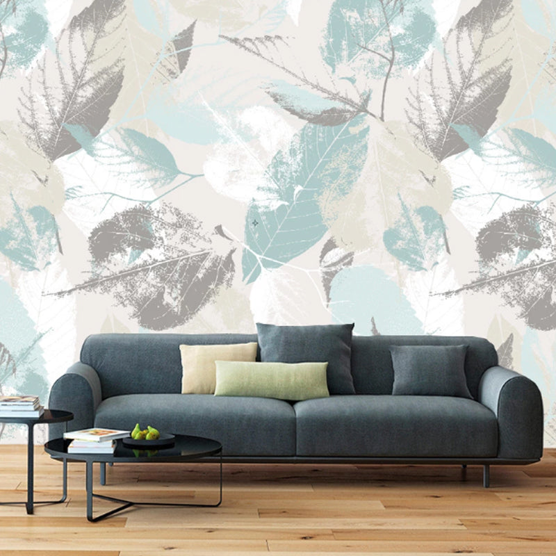 Water-Resistant Leaf Texture Mural Wallpaper Custom Size Minimalist Wall Covering for Guest Room Clearhalo 'Wall Decor' 'Wall Mural' 978812