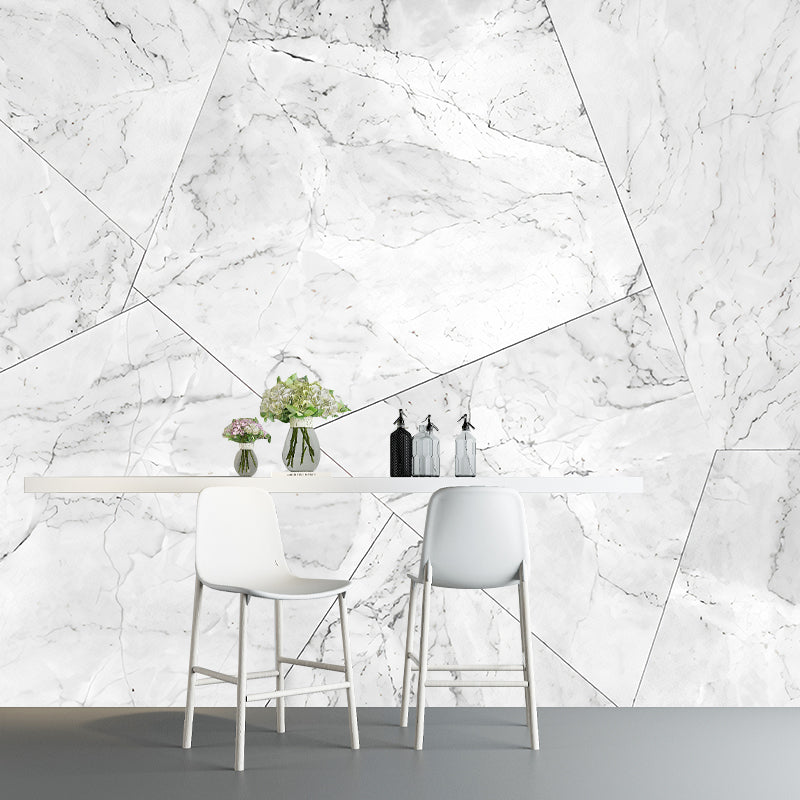 Stain-Resistant Marble Surface Mural Non-Woven Fabric Wall Art for Guest Room Decor Grey Clearhalo 'Wall Decor' 'Wall Mural' 979141