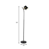 Cylinder Spotlight Floor Light Modern Single Metallic Living Room Handle Floor Lamp in Black Clearhalo 'Floor Lamps' 'Lamps' Lighting' 979230