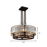 Round Semi Flush Mount Modern Crystal Rectangle 5 Heads Coffee Ceiling Light Fixture Clearhalo 'Ceiling Lights' 'Close To Ceiling Lights' 'Close to ceiling' 'Semi-flushmount' Lighting' 979617