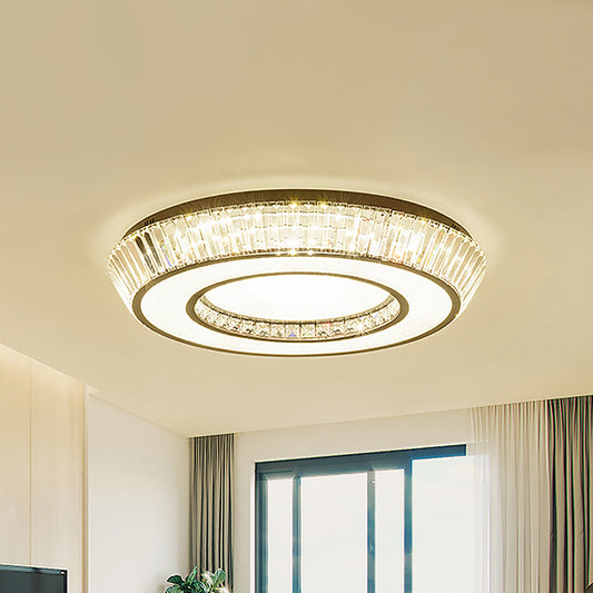 Tapered Hoop Flushmount Lighting Simple Clear Crystal Block LED Coffee Flush Mount Fixture for Living Room Clearhalo 'Ceiling Lights' 'Close To Ceiling Lights' 'Close to ceiling' 'Flush mount' Lighting' 979662