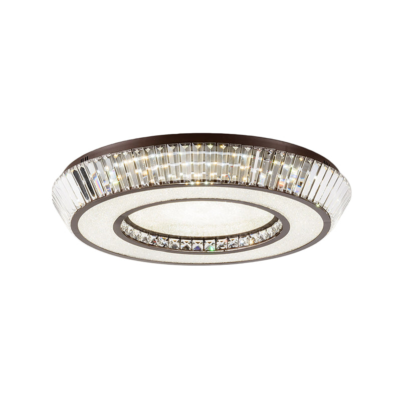 Tapered Hoop Flushmount Lighting Simple Clear Crystal Block LED Coffee Flush Mount Fixture for Living Room Clearhalo 'Ceiling Lights' 'Close To Ceiling Lights' 'Close to ceiling' 'Flush mount' Lighting' 979663