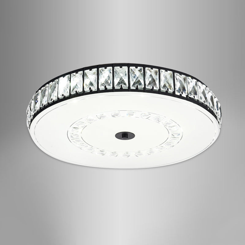 Square/Round Rectangle-Cut Crystal Flush Light Simple LED Black Flush Mount Ceiling Lamp Fixture Clearhalo 'Ceiling Lights' 'Close To Ceiling Lights' 'Close to ceiling' 'Flush mount' Lighting' 979681