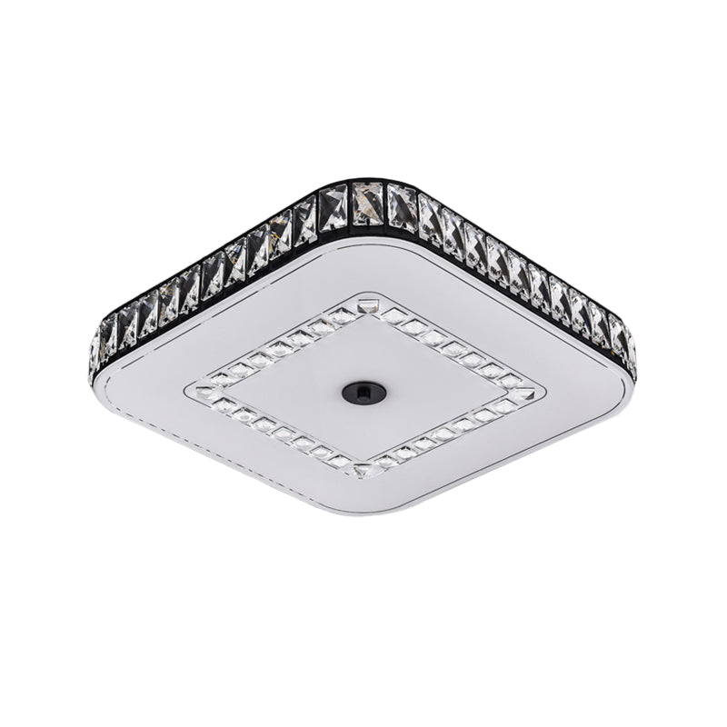 Square/Round Rectangle-Cut Crystal Flush Light Simple LED Black Flush Mount Ceiling Lamp Fixture Clearhalo 'Ceiling Lights' 'Close To Ceiling Lights' 'Close to ceiling' 'Flush mount' Lighting' 979685