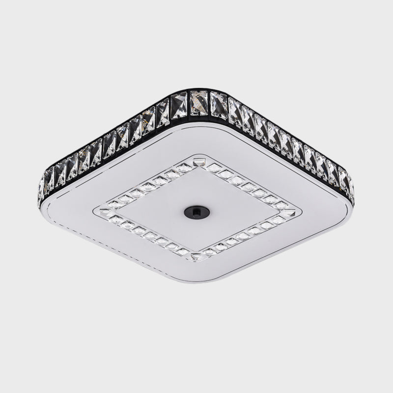 Square/Round Rectangle-Cut Crystal Flush Light Simple LED Black Flush Mount Ceiling Lamp Fixture Clearhalo 'Ceiling Lights' 'Close To Ceiling Lights' 'Close to ceiling' 'Flush mount' Lighting' 979686