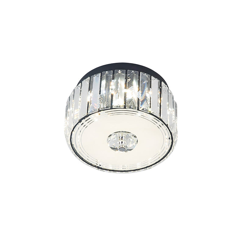 Simple Style Cylinder Ceiling Flush Mount Clear Rectangle-Cut Crystal LED Balcony Flush Lighting Clearhalo 'Ceiling Lights' 'Close To Ceiling Lights' 'Close to ceiling' 'Flush mount' Lighting' 979697