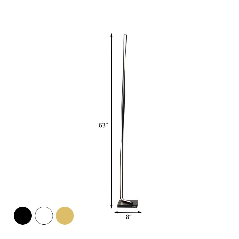 Black/White/Gold Column Stand Up Lighting Modernist LED Acrylic Floor Lamp for Study Room, Warm/White Light Clearhalo 'Floor Lamps' 'Lamps' Lighting' 979809