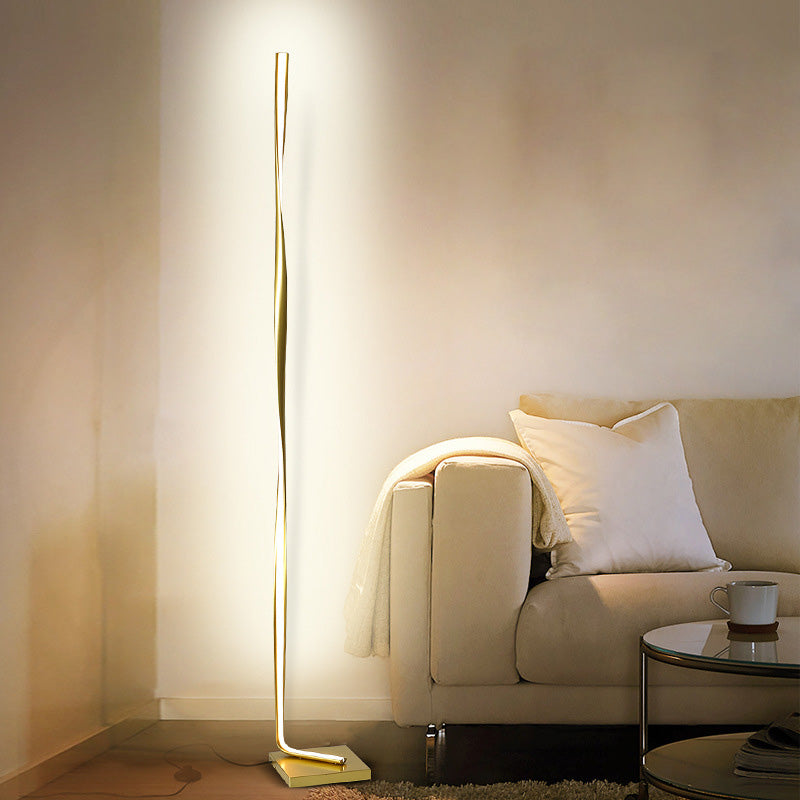 Black/White/Gold Column Stand Up Lighting Modernist LED Acrylic Floor Lamp for Study Room, Warm/White Light Clearhalo 'Floor Lamps' 'Lamps' Lighting' 979815