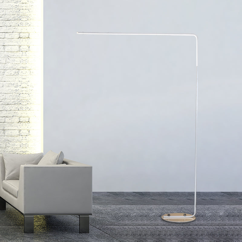 Black/White Right Angle Stand Up Light Contemporary LED Acrylic Reading Floor Lamp for Living Room Clearhalo 'Floor Lamps' 'Lamps' Lighting' 979856