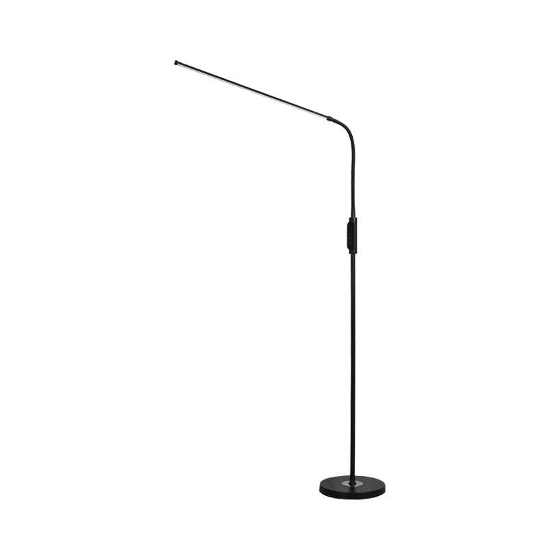 Adjustable Metallic Linear Standing Lamp Modernist Black/White LED Floor Reading Light with Switch Clearhalo 'Floor Lamps' 'Lamps' Lighting' 979887