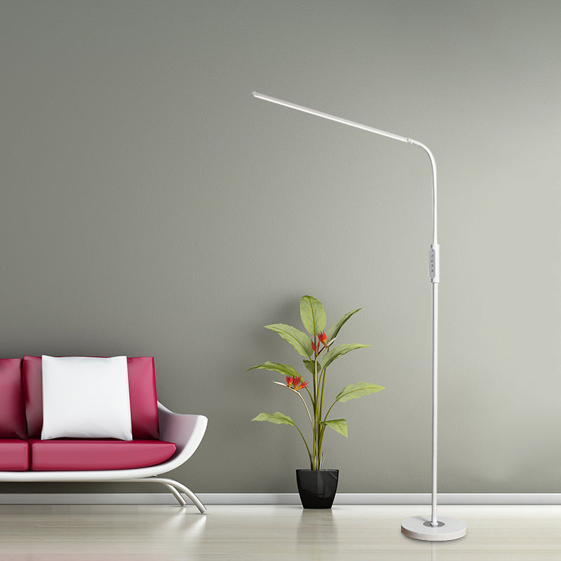 Adjustable Metallic Linear Standing Lamp Modernist Black/White LED Floor Reading Light with Switch Clearhalo 'Floor Lamps' 'Lamps' Lighting' 979891