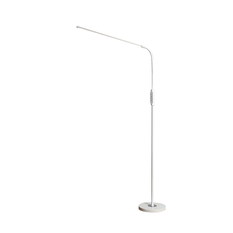 Adjustable Metallic Linear Standing Lamp Modernist Black/White LED Floor Reading Light with Switch Clearhalo 'Floor Lamps' 'Lamps' Lighting' 979893