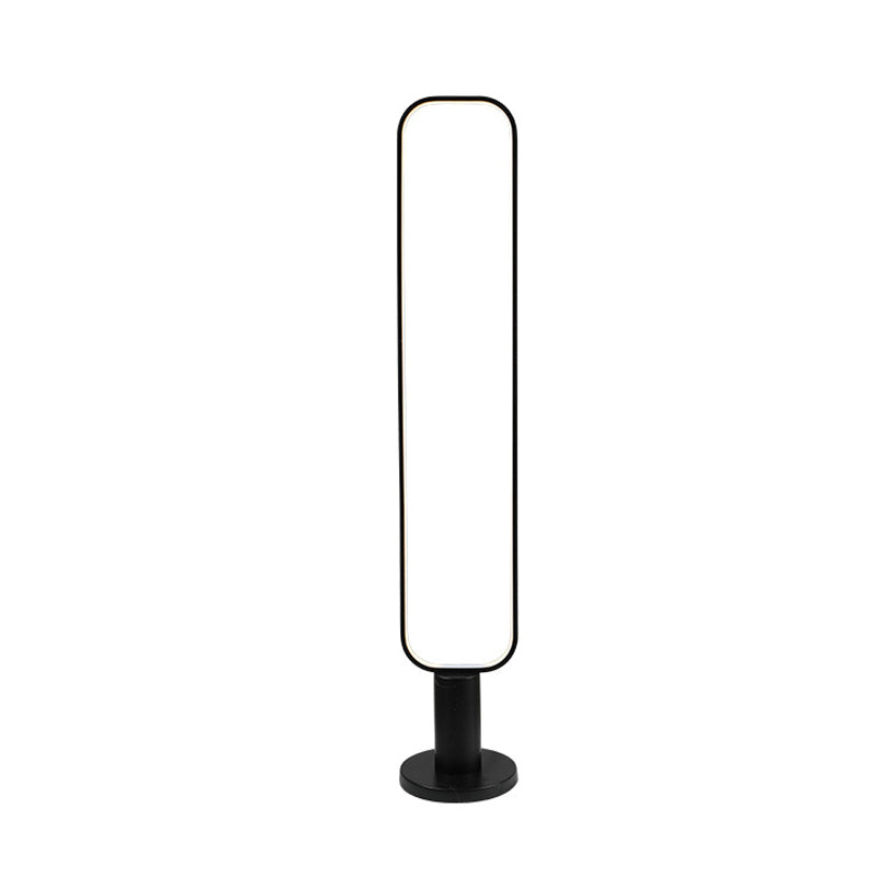 1/2 Tiers Rectangle Standing Light Minimalist Metal LED Bedroom Reading Floor Lamp in Black/White Clearhalo 'Floor Lamps' 'Lamps' Lighting' 979904