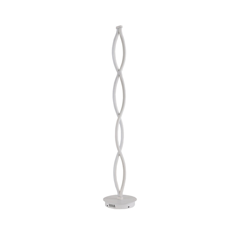 White Twisted Line Floor Light Modern LED Acrylic Standing Lamp with Spiral Design in Warm/White/Natural Light Clearhalo 'Floor Lamps' 'Lamps' Lighting' 979929