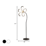 Acrylic Bloom Standing Lamp Contemporary Black/White LED Floor Reading Light for Study Room Clearhalo 'Floor Lamps' 'Lamps' Lighting' 979983