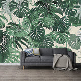 Decorative Non-Woven Mural Wallpaper Tropical Leaf Wall Decor for Gallery and Theme Restaurant Clearhalo 'Wall Decor' 'Wall Mural' 982213